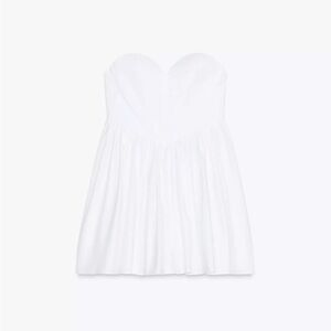 Zara White Strapless Mini Dress